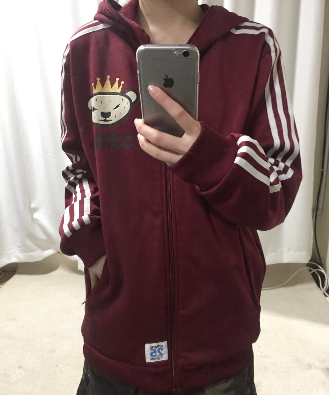 아디다스 버건디 니고베어 후드집업 져지 후플 95 상품이미지1