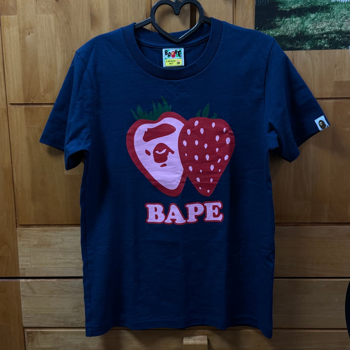 베이프 스트로베리 티셔츠 반팔 네이비 블루 XXS 2XS 상품이미지3
