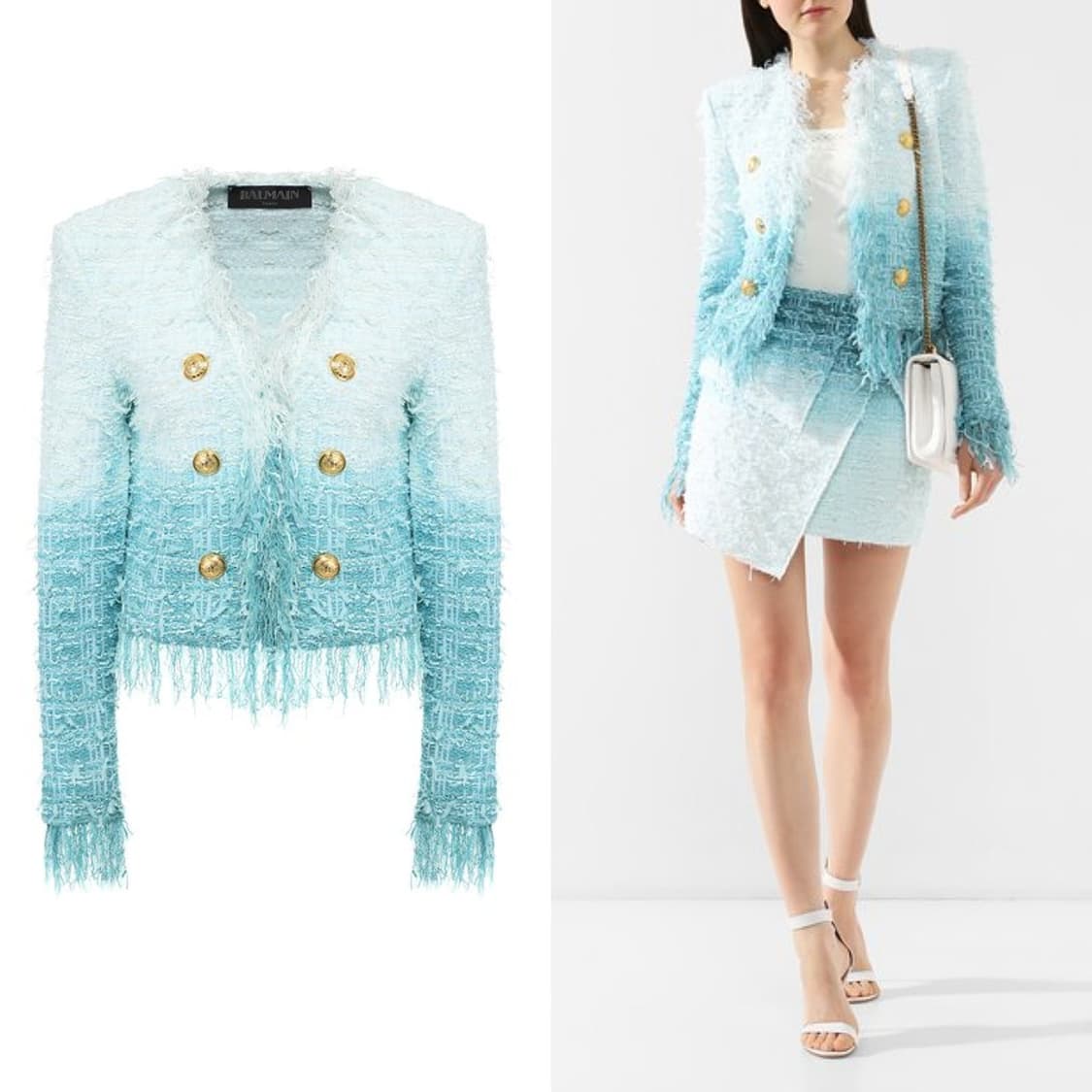 발망 프린지 타이다이 트위드 자켓 상품이미지3