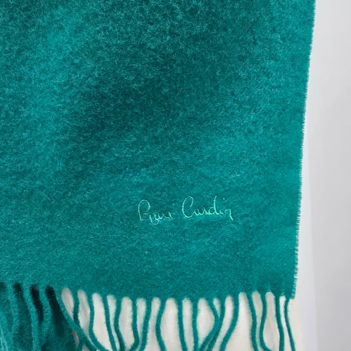 피에르가르뎅 100% 퓨어 램스 울 청록색 머플러 상품이미지7
