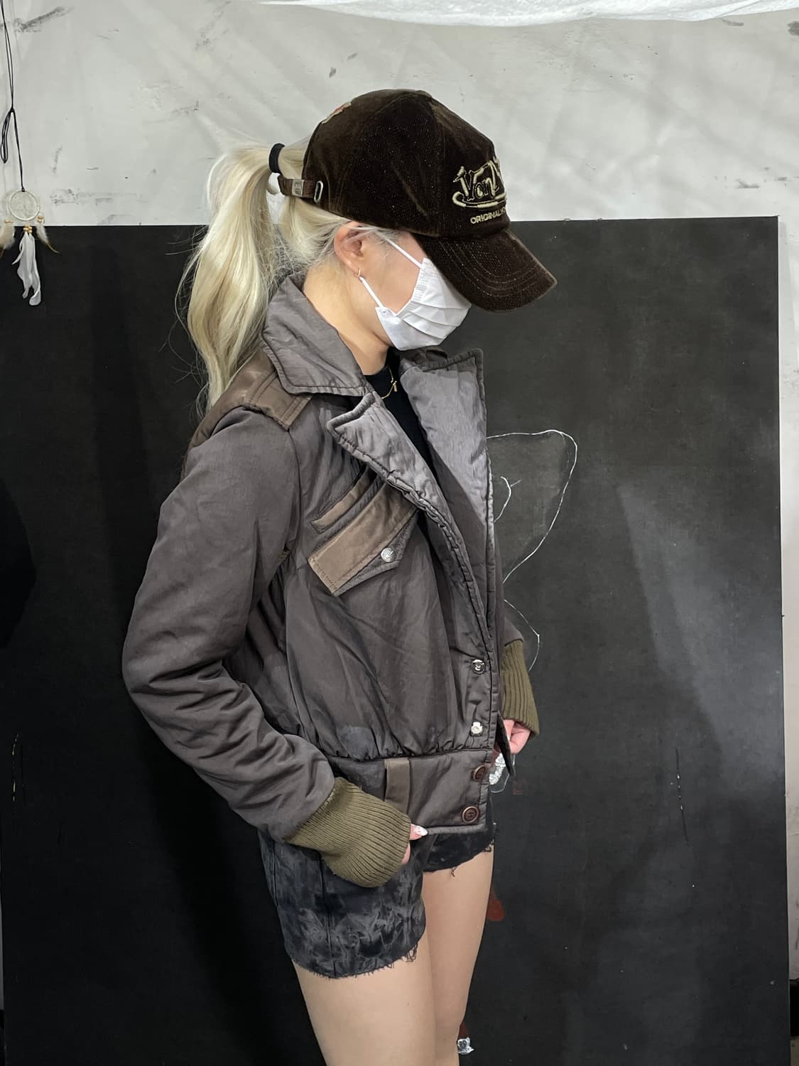 디젤 아카이브 y2k 바이커 봄버 자켓 브라운 패딩 점퍼 S 상품이미지2