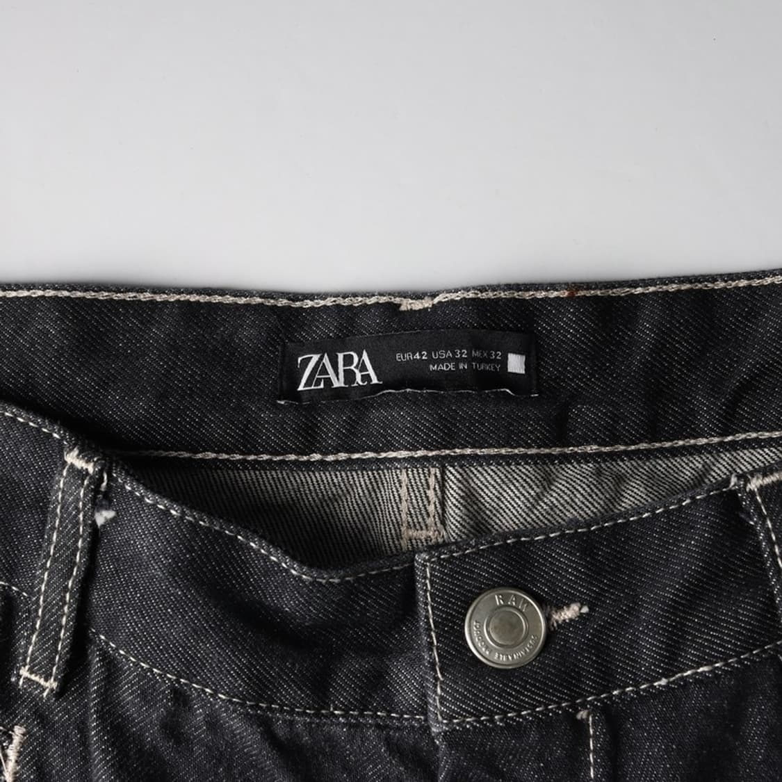 ZARA 콘트라스트 스티치 와이드 데님팬츠 32 상품이미지5