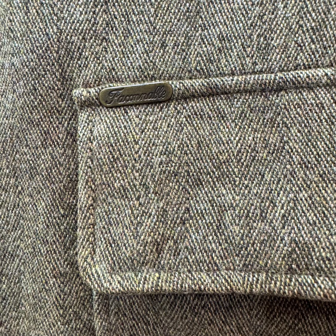 80s 파코나블 해링본 울 트위드 자켓 (L)   상품이미지3