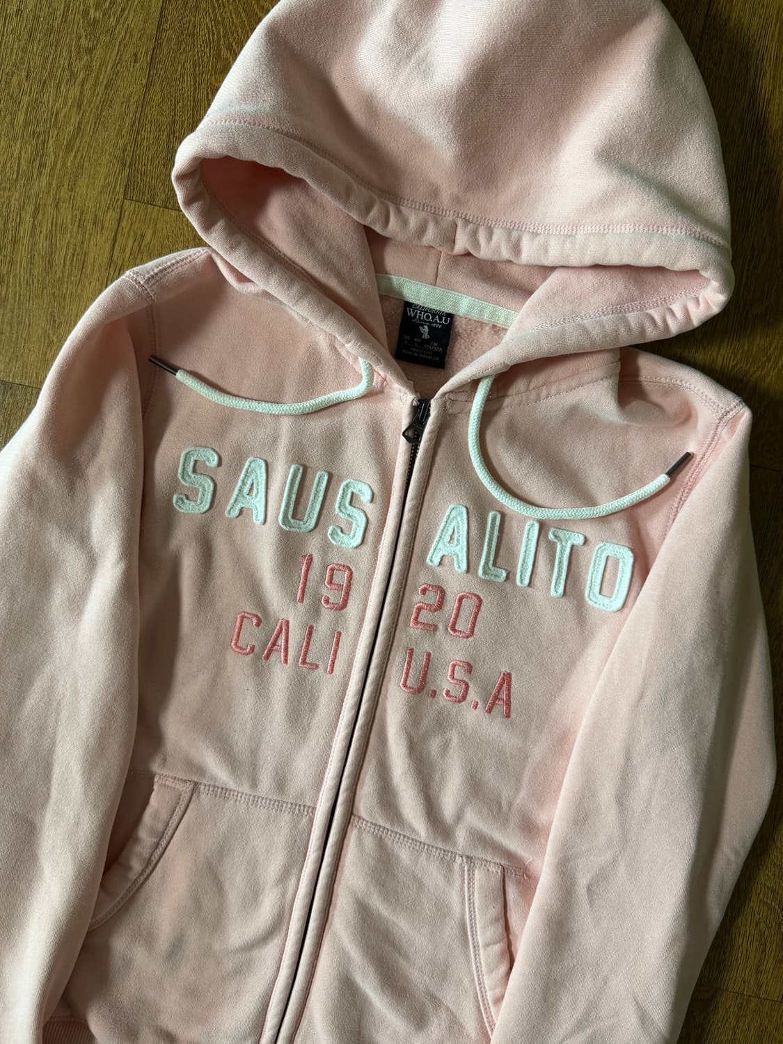 (여리핏,매물없음!!)후아유 살구핑크 딸기우유핑크 후드집업 상품이미지3