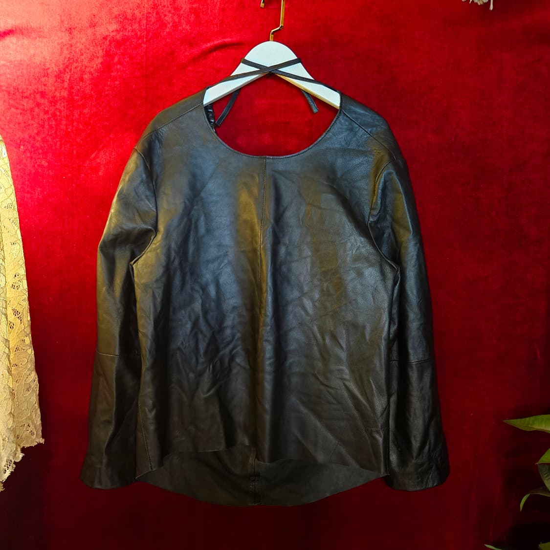 8 by YOOX 램스킨 오픈 스트렙 가죽 블라우스 38size 상품이미지2