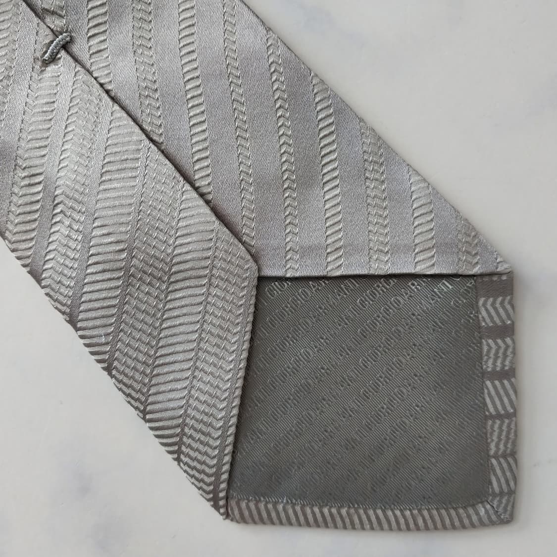 조르지오 아르마니 실크 실버 패턴 넥타이 8.8cm A+등급 K1808 상품이미지9