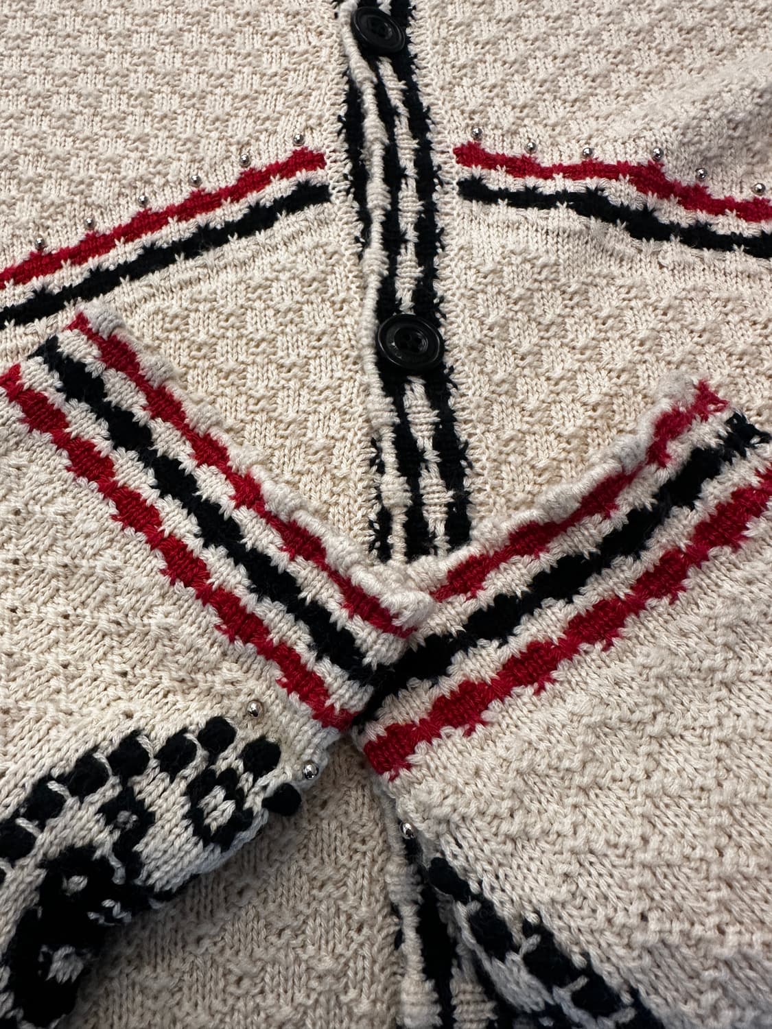 [XL]앤더슨벨 판타지아 라운드 넥 가디건 ECRU 상품이미지6