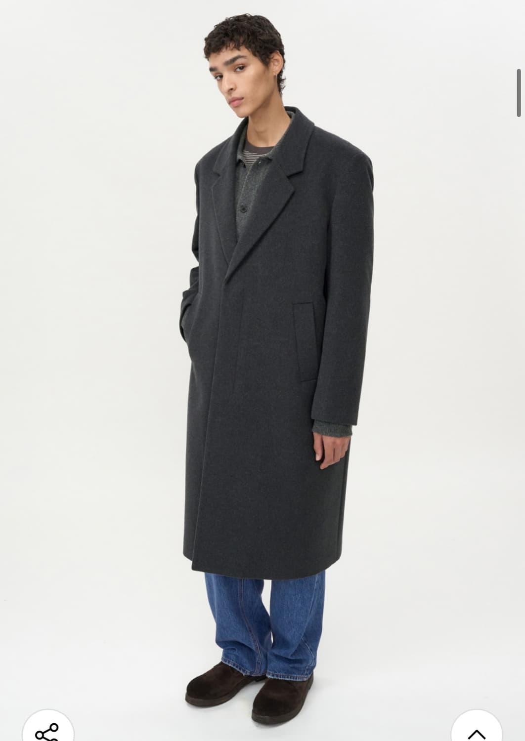 오늘만) 인사일런스 마펠 캐시미어 싱글 코트 MELANGE GREY M 상품이미지3