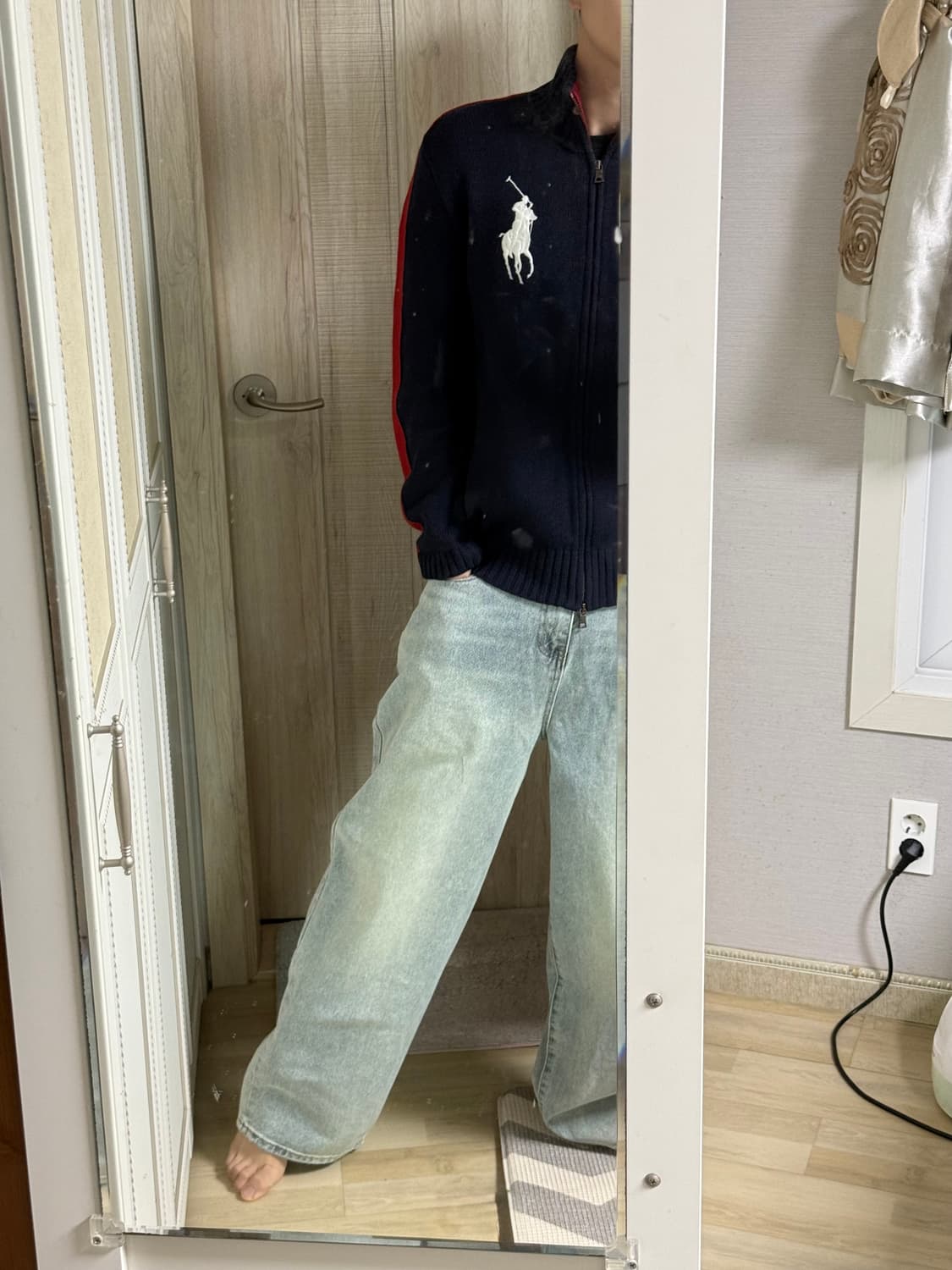 폴로 빅포니 브리튼 투웨이 니트집업 M 상품이미지3