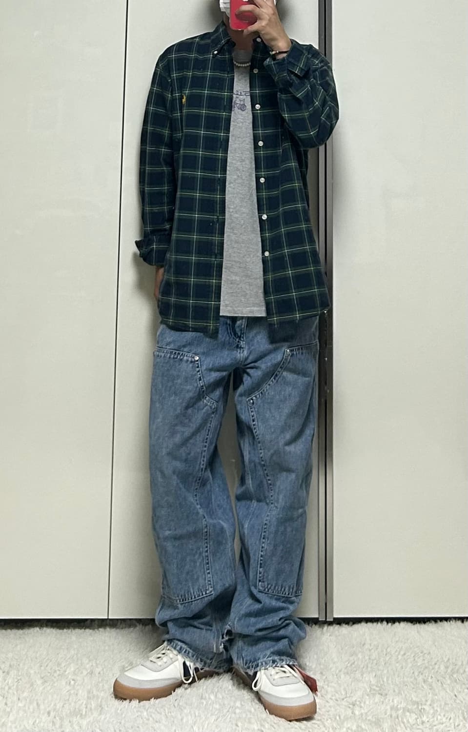 폴로 타탄체크 슬림핏 셔츠 (M) 상품이미지7