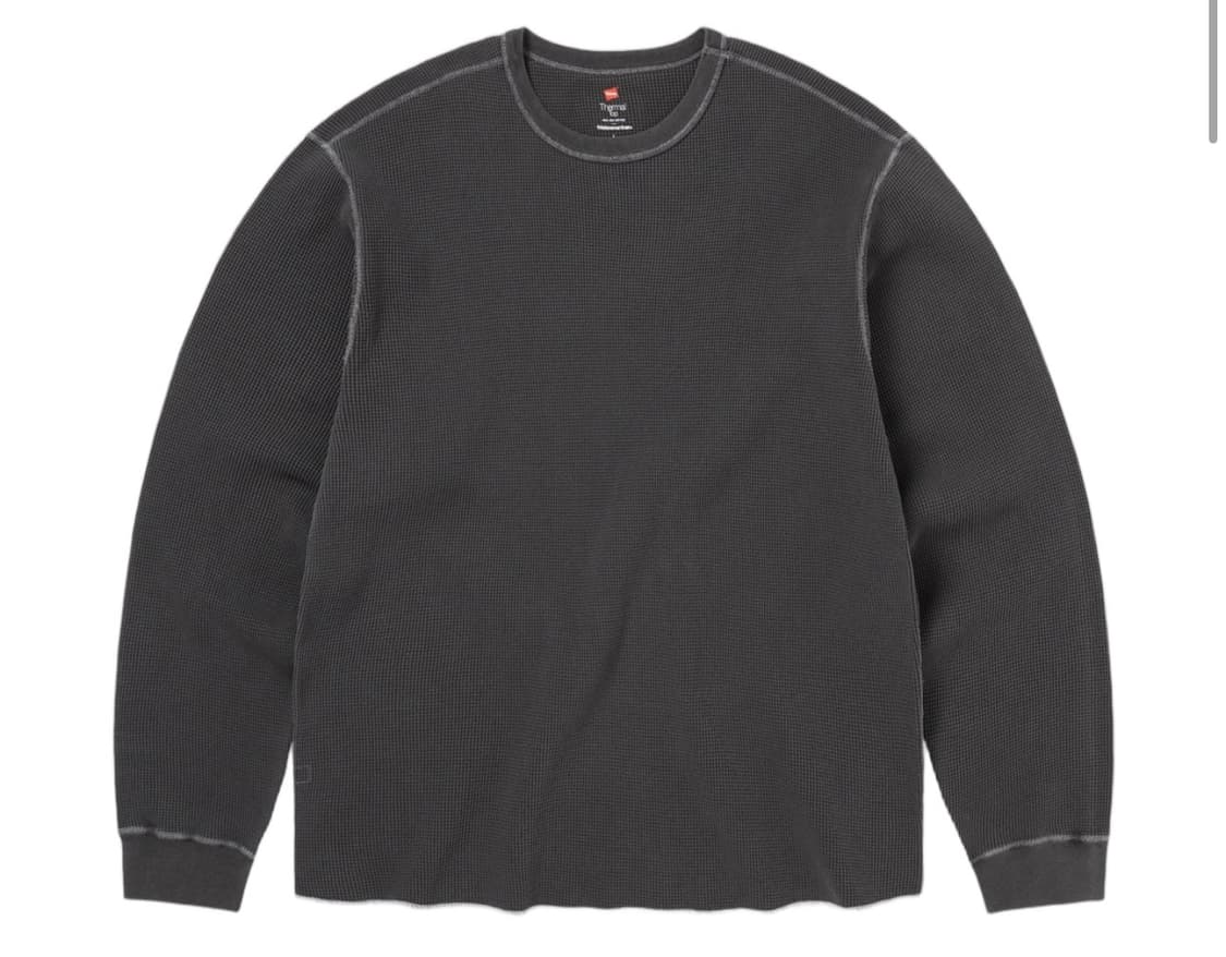 디스이즈네버뎃 X 헤인즈 롱슬리브 챠콜 상품이미지1