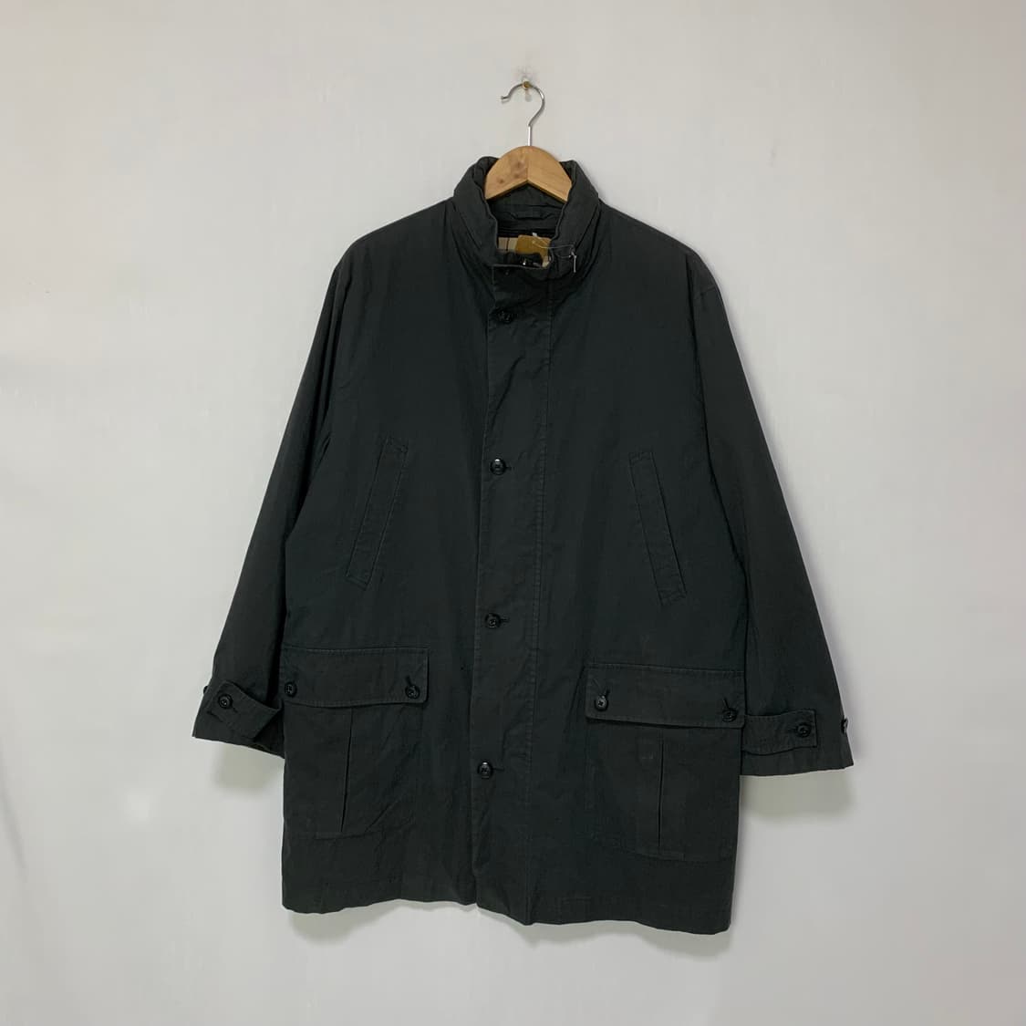 버버리 빈티지 야상 하프코트 기장 점퍼 자켓 차콜 남녀공용 L 상품이미지1