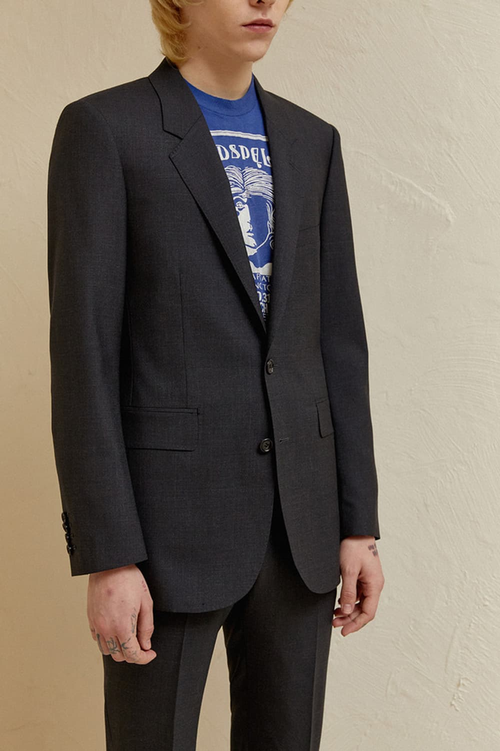 서커스폴스 노치드 투버튼 자켓 차콜 2 상품이미지9