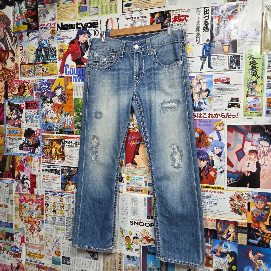 트루릴리전 연청 워싱 디스 스트레이트 팬츠 상품이미지5