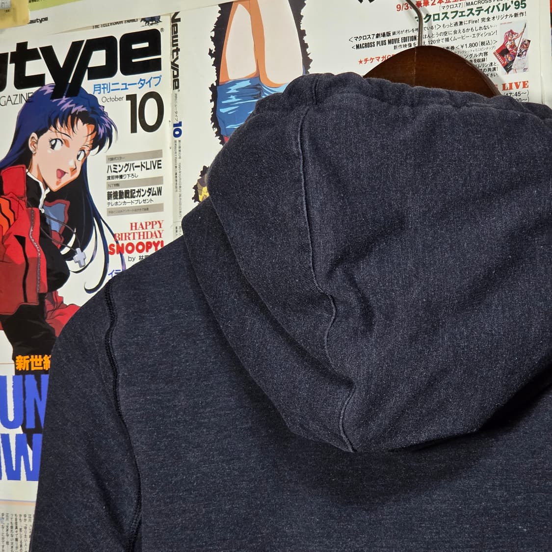 펑크 레터링 자수 네이비 슬림핏 후드집업 상품이미지6