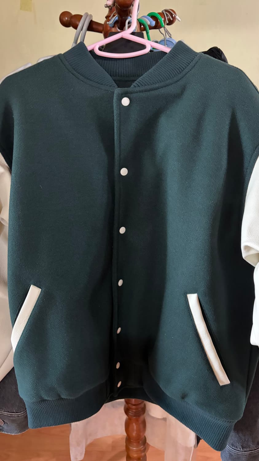 페플 미니멀 오버핏 스타디움 자켓 다크그린 L 상품이미지2