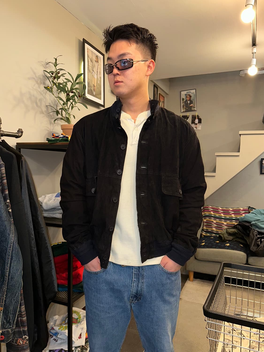 Old Euro genuine leather suede jacket 상품이미지1