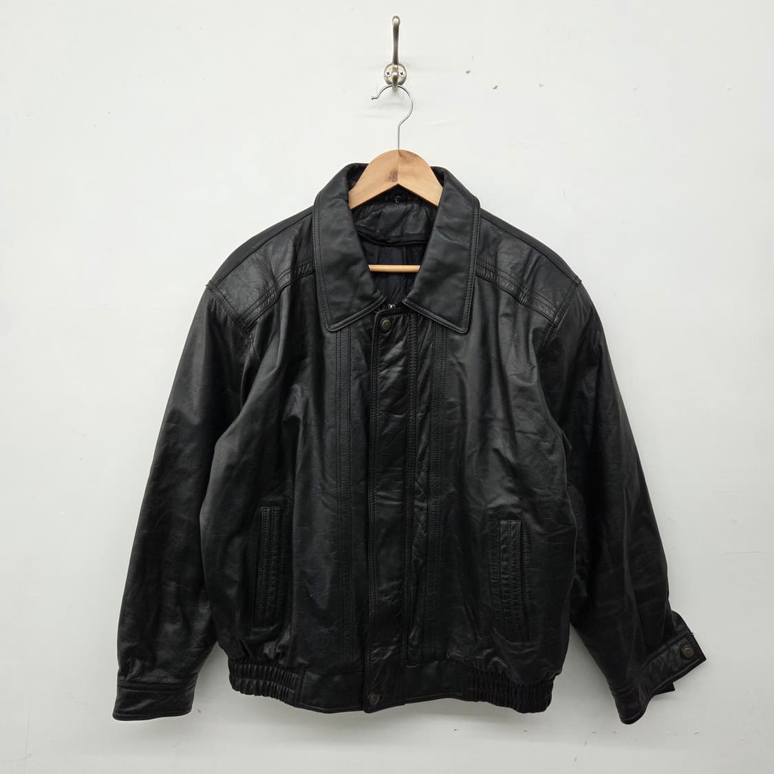 블랙 양가죽 봄버 자켓 남성 XL 상품이미지1