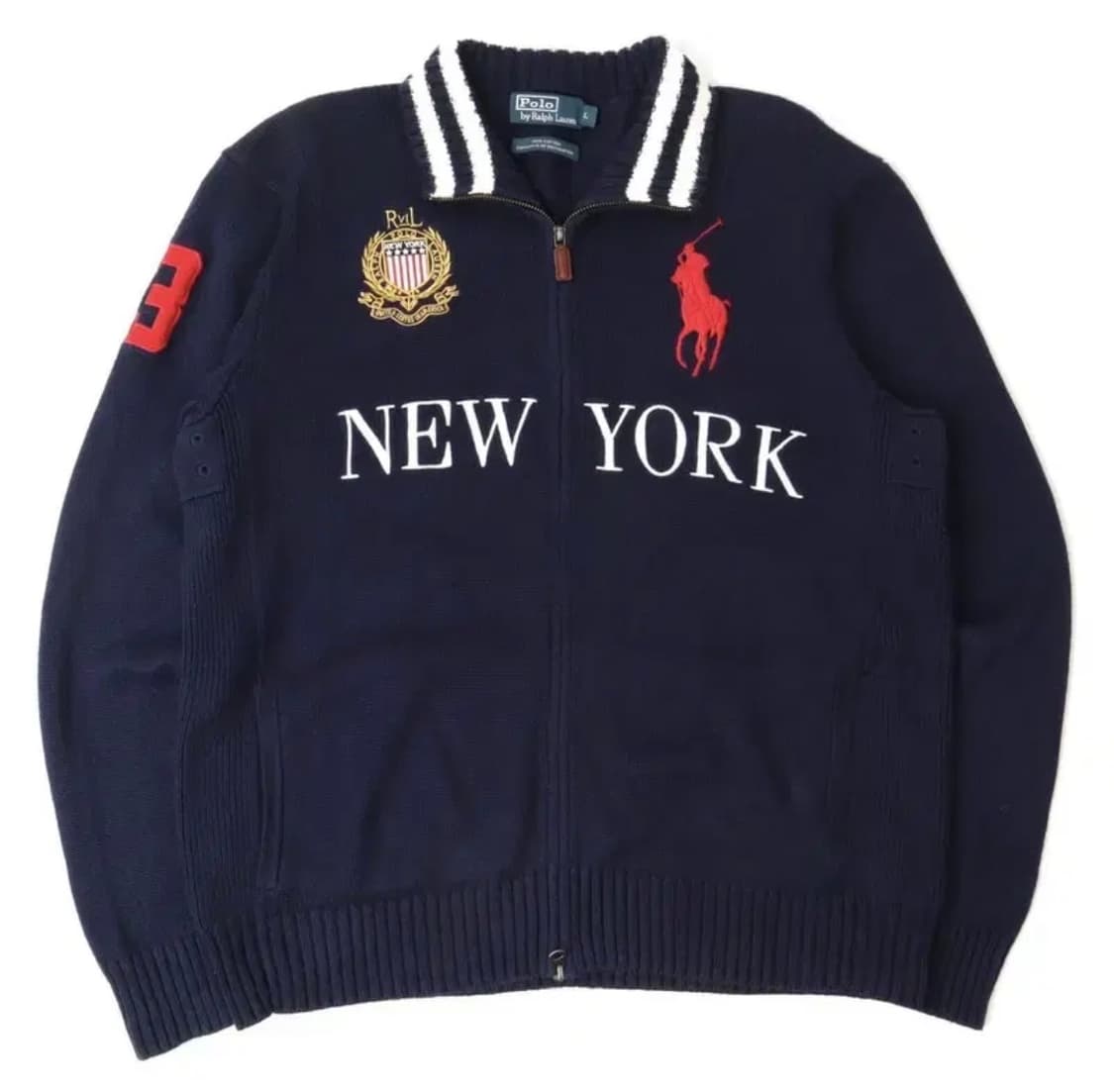 폴로 랄프로렌 빅포니 뉴욕 치프키프 니트 집업 네이비 상품이미지1