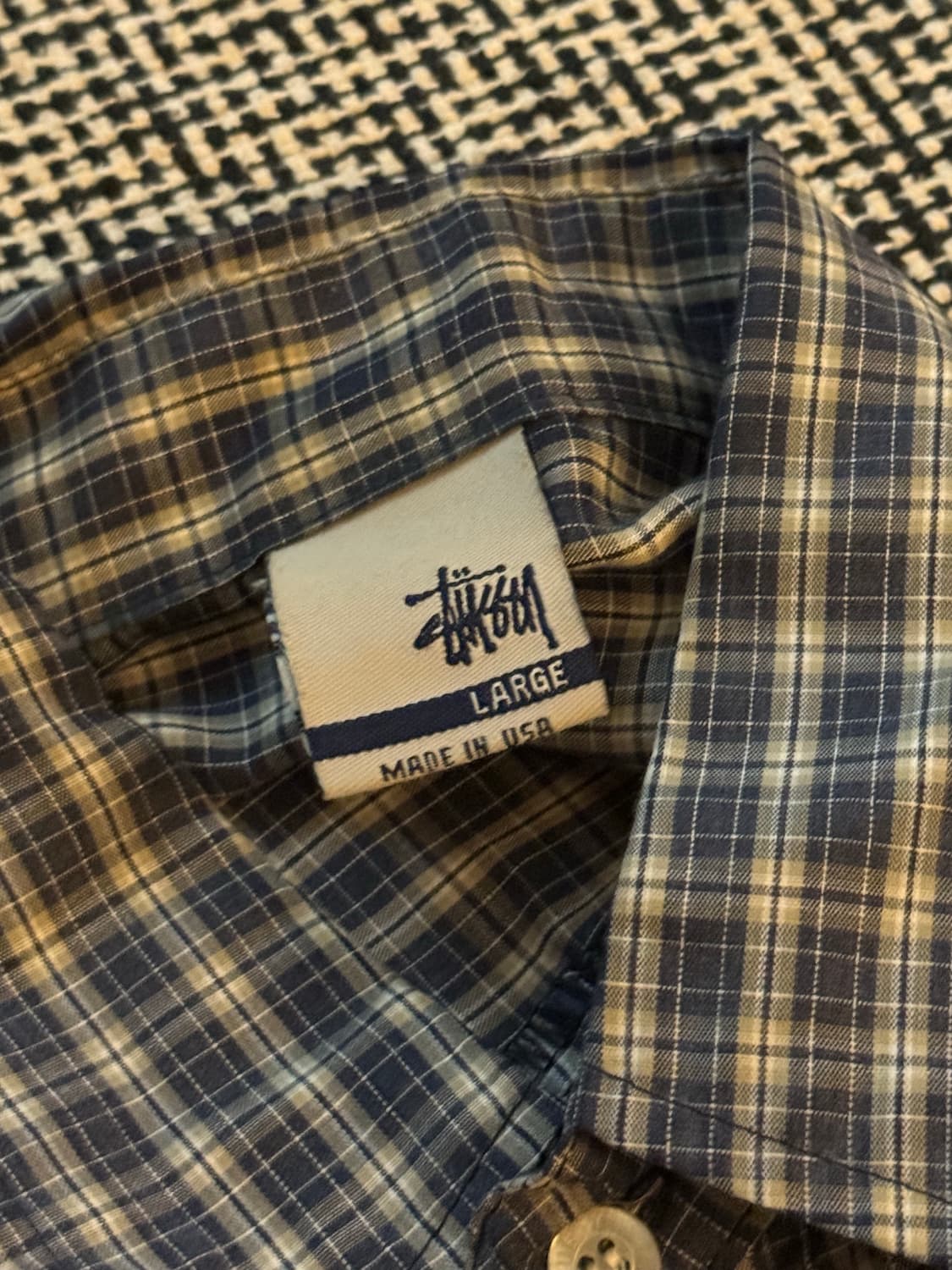 USA 스투시 반팔 체크셔츠 L 상품이미지3