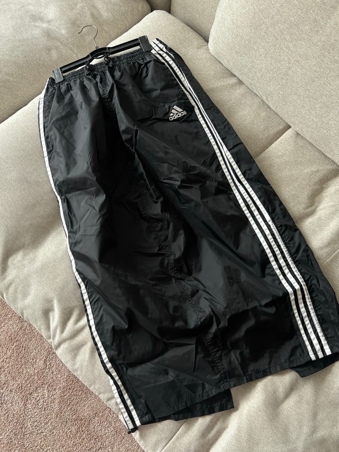 빈티지 아디다스 트임 셔링 롱스커트 블랙 상품이미지1