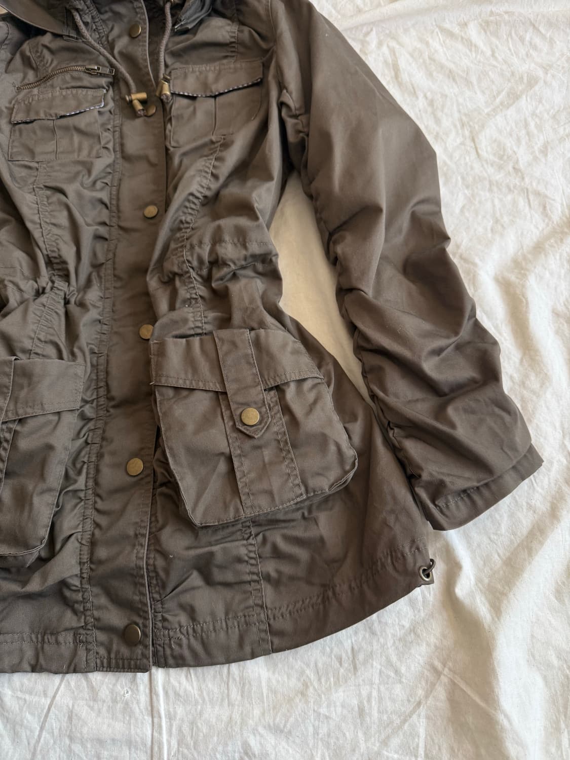 Y2k 카키브라운 셔링 야상 자켓 상품이미지4