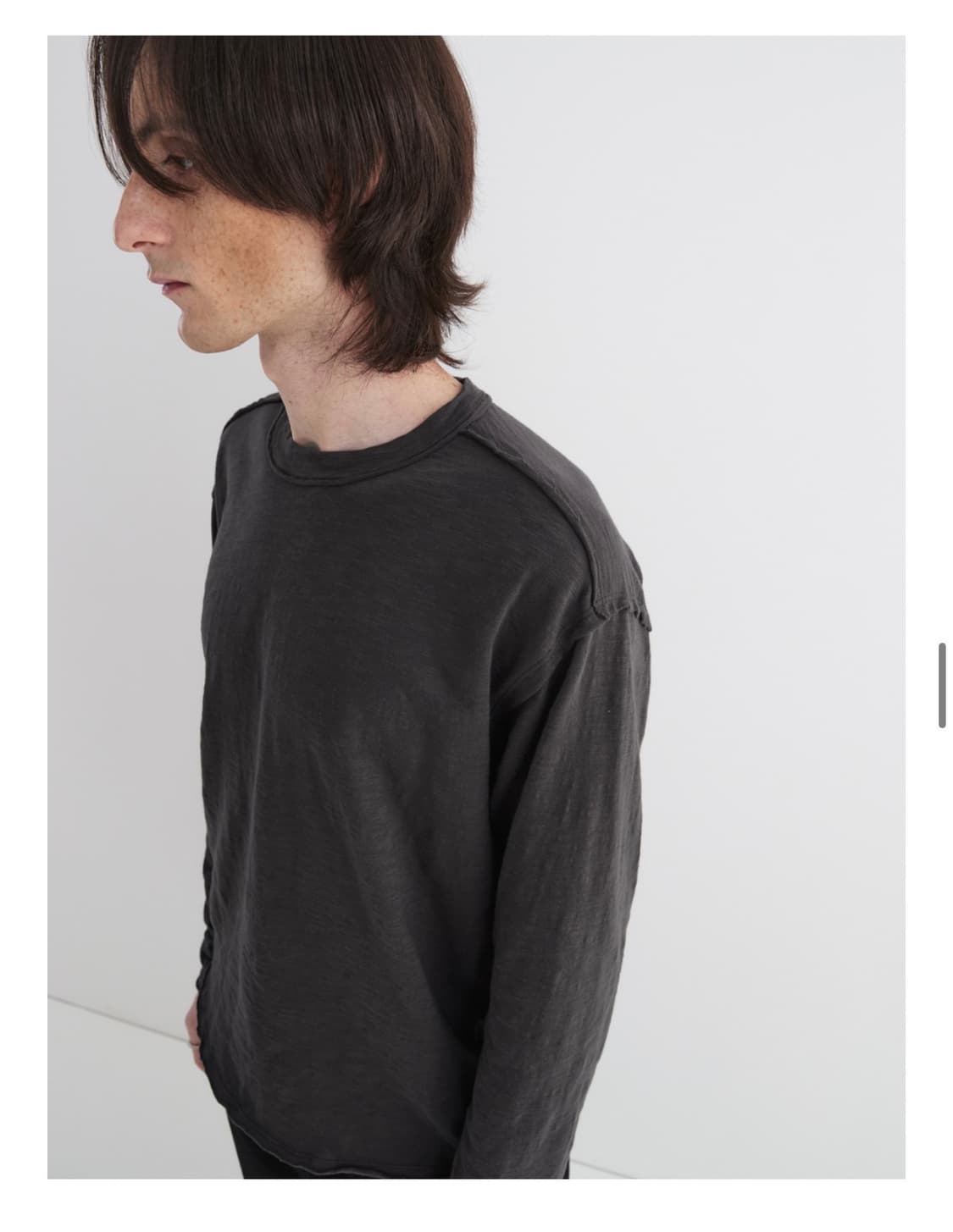 파프레가 컷오프 크롭 롱슬리브 차콜 상품이미지4