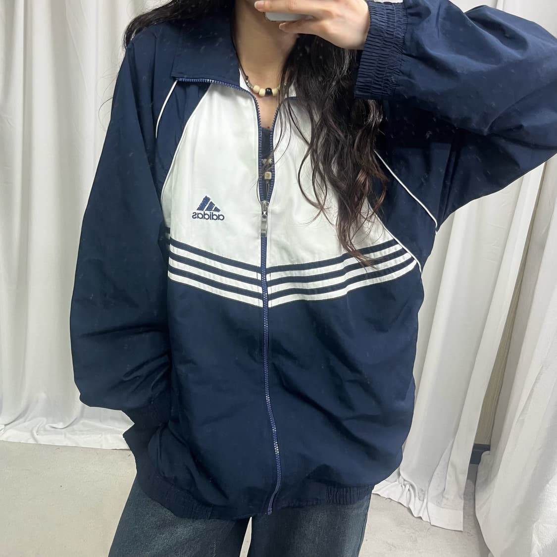 Adidas navy windbreak jacket 상품이미지3
