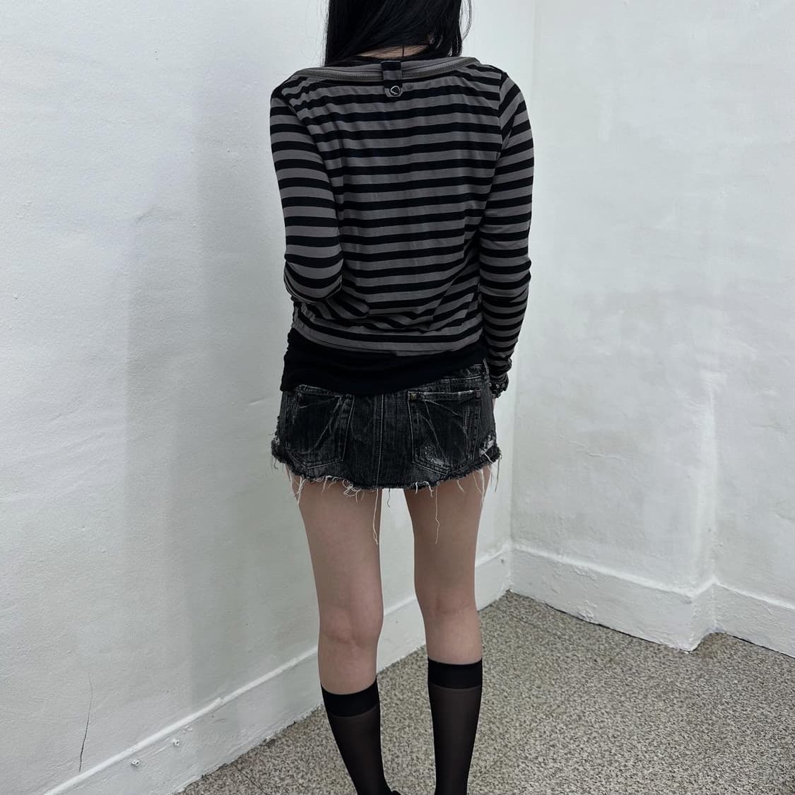 Y2K stripe cardigan long sleeve 상품이미지3