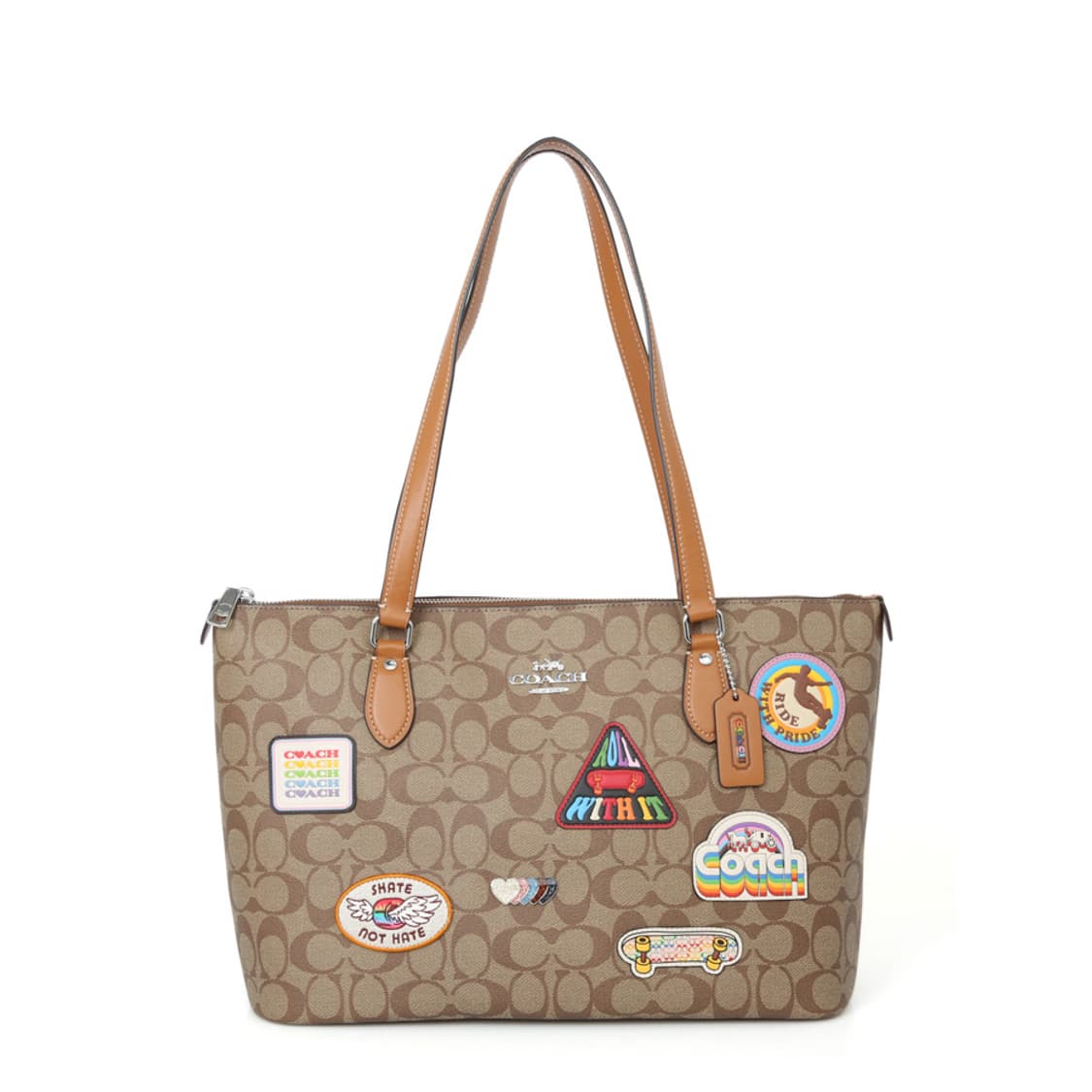 코치 시그니쳐 패치 캔버스 숄더백 갤러리 토트 CJ603 상품이미지1