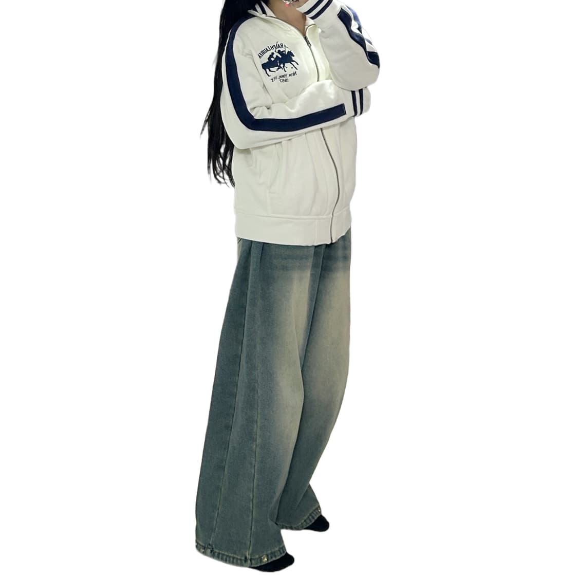 폴로 랄프로렌 화이트네이비 집업 면져지 상품이미지3