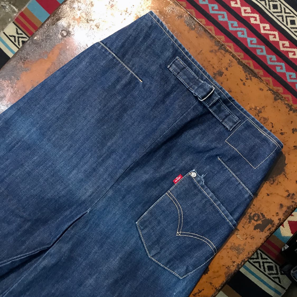 리바이스 엔지니어드진 A라인 진 중청 데님 롱스커트 허리 27 28  상품이미지4