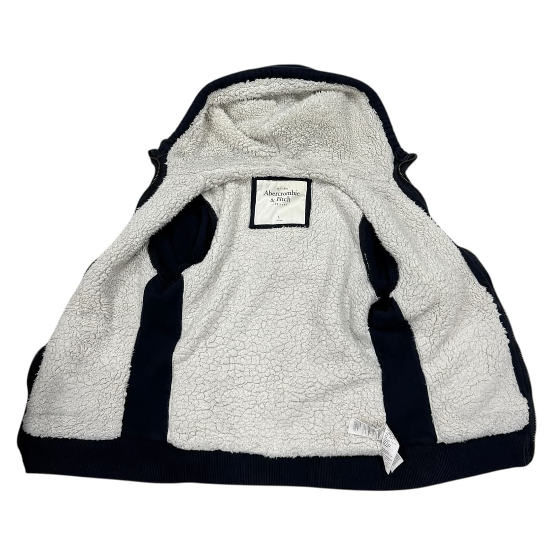아베크롬비 빈티지 보아털 후드집업 자켓 네이비 L 상품이미지3