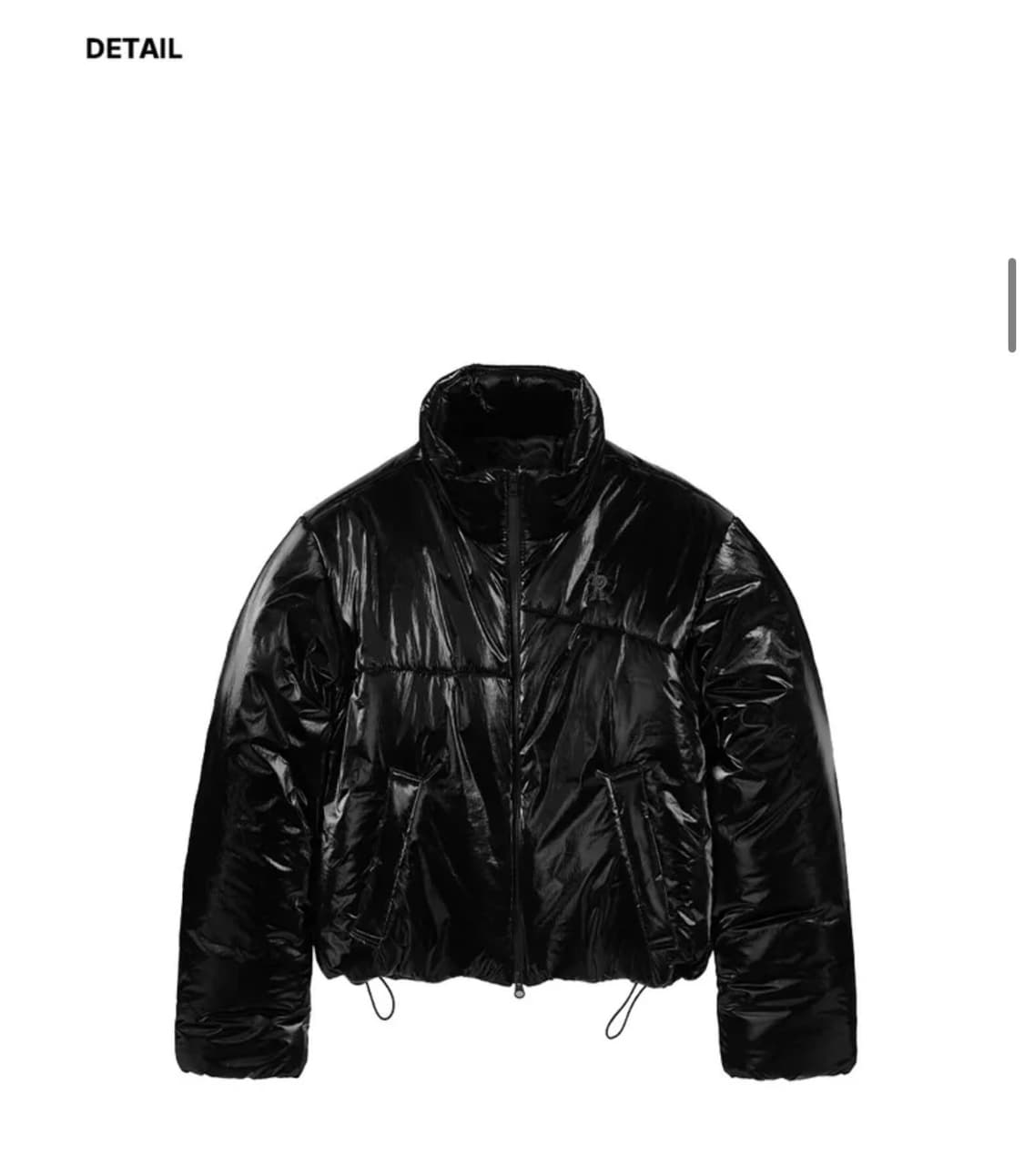 레더리 크룩키드 스티치 크롭 푸퍼 자켓 [GLOSSY BK] 판매 상품이미지8