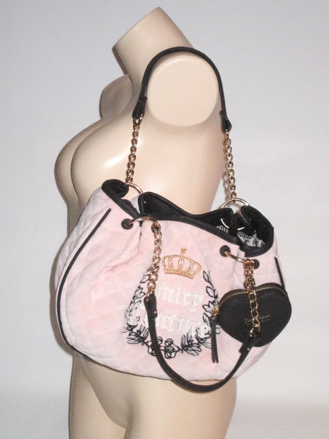 쥬시 꾸뛰르 베이비핑크 퀼팅 킹덤 숄더백 + 코인 월렛 상품이미지4