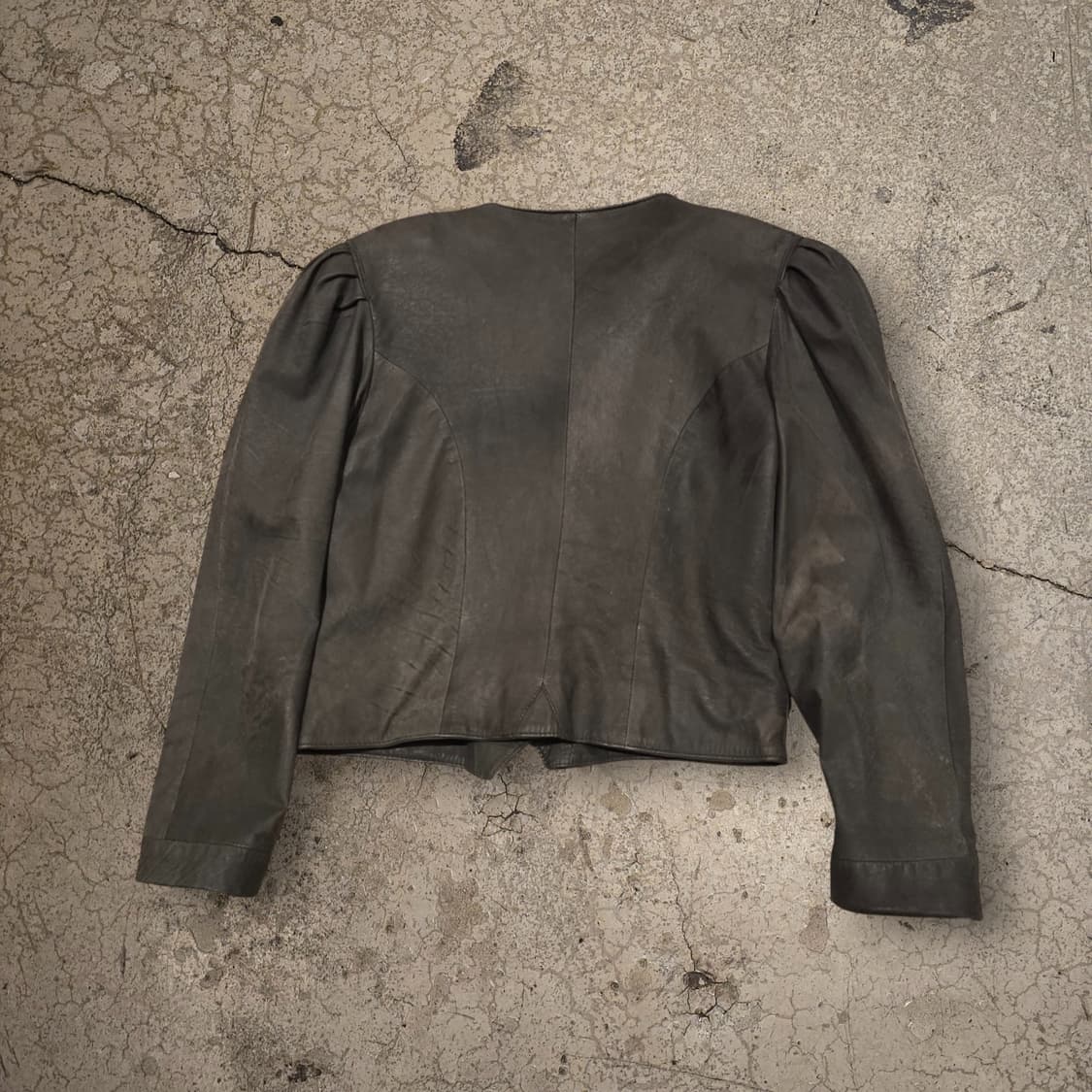 80s 트라흐텐 에델바이스 메탈버튼 크롭 가죽 자켓 상품이미지8