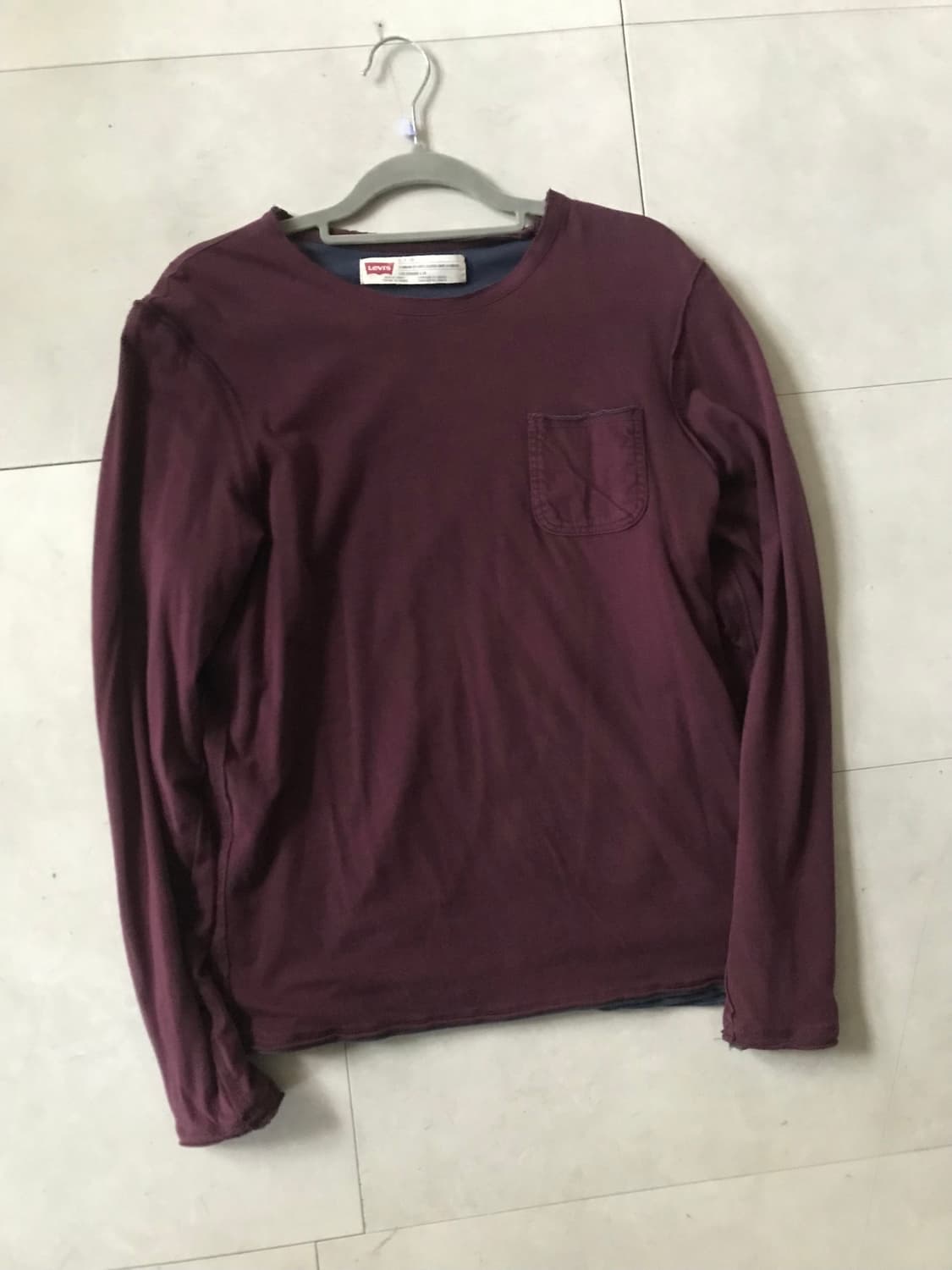 리바이스 버건디 그런지디테일 롱슬리브 상품이미지8