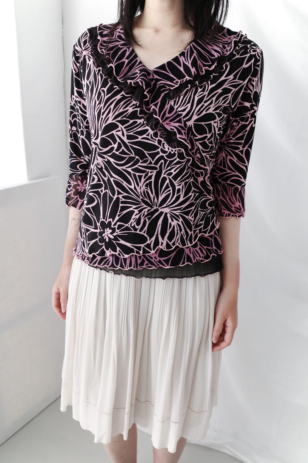 pattern frill sleeve 상품이미지4