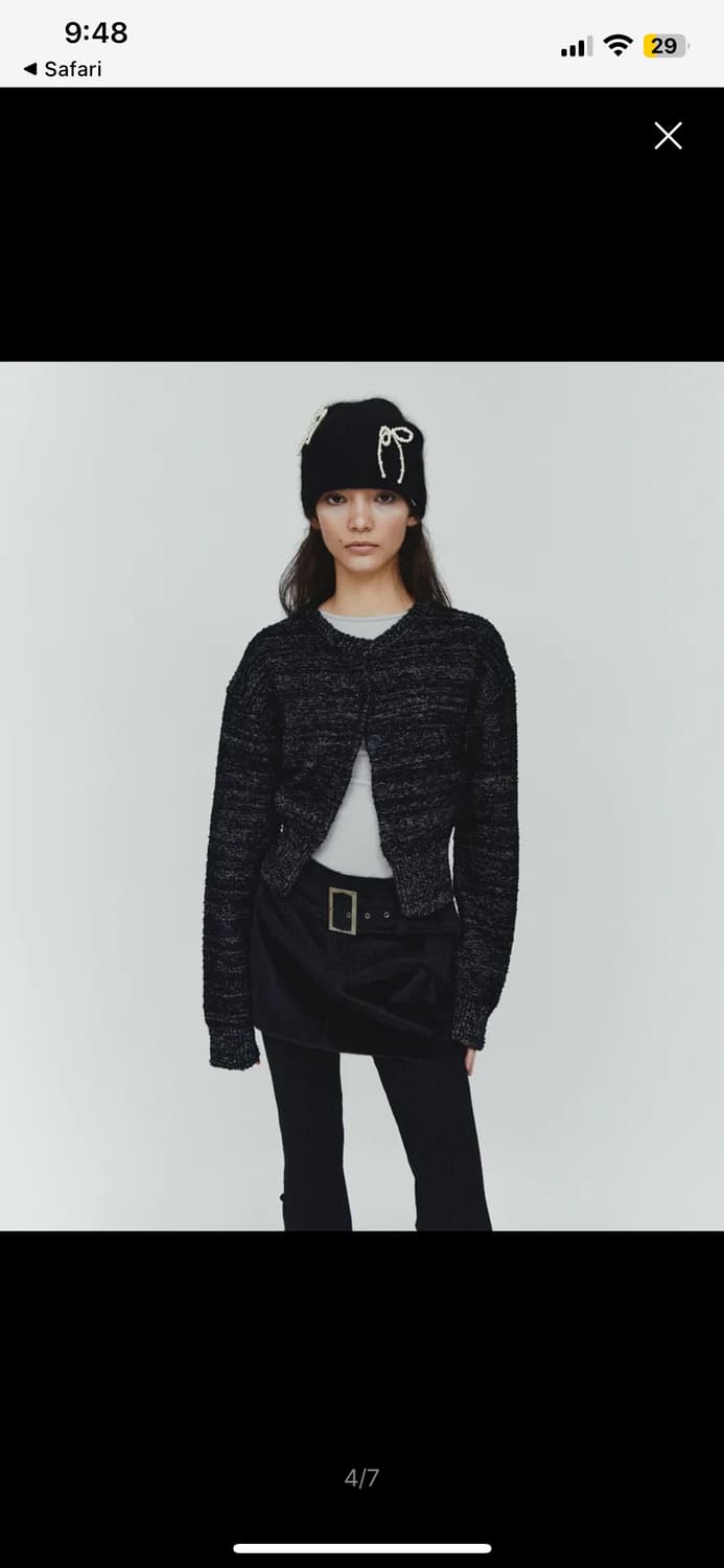 다이애그널 부클 메탈 가디건 블랙 상품이미지2