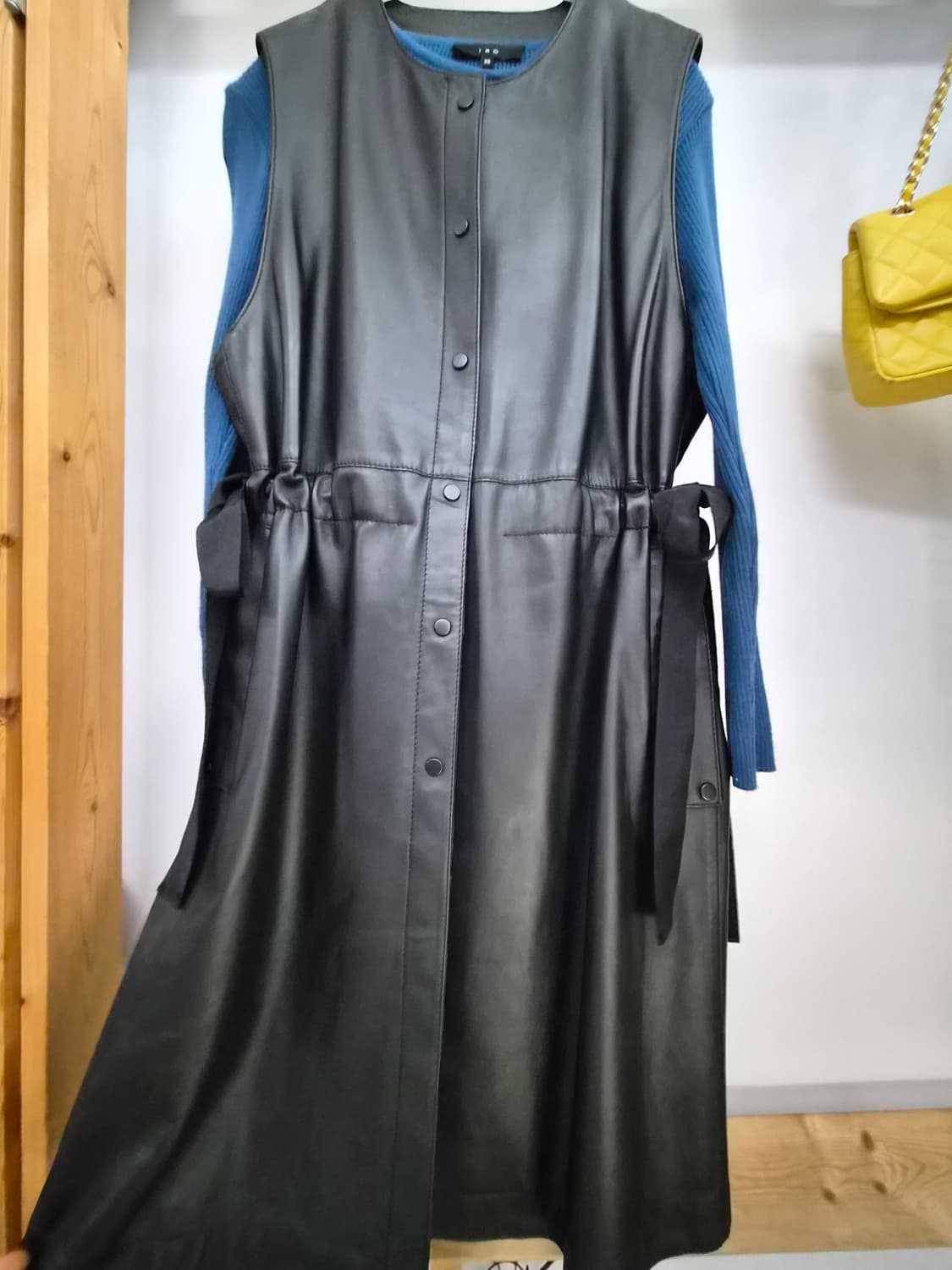 편집샾 양가죽 리본 롱 베스트 상품이미지2