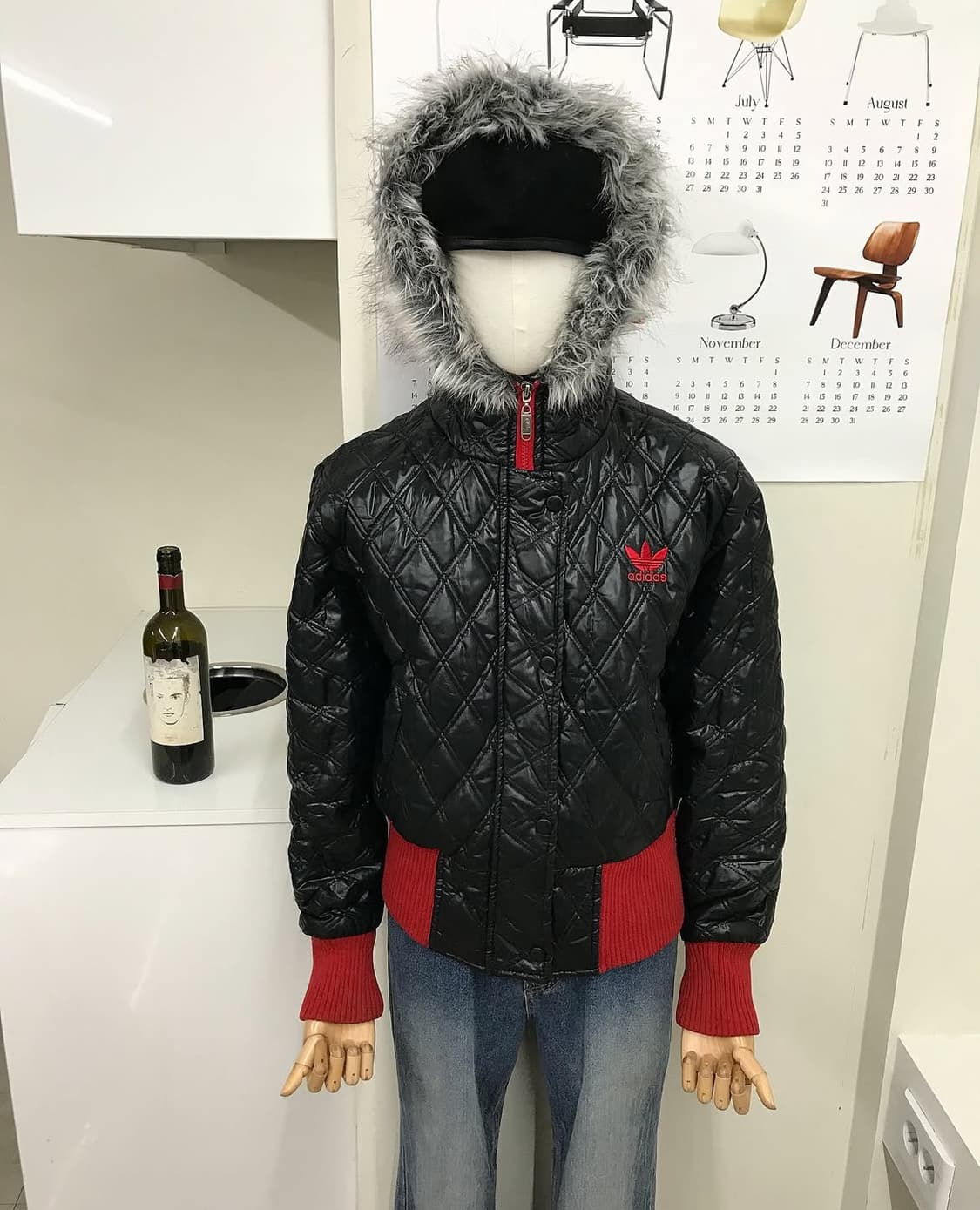 아디다스 90s 크롭 퀼팅 후드 경량 패딩 상품이미지8