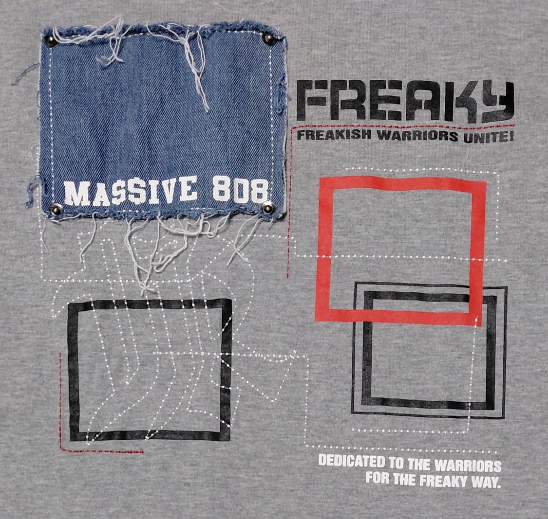 [희귀/3L] FREAKY(프리키) 올드스쿨 데님 패치 롱 슬리브 상품이미지3