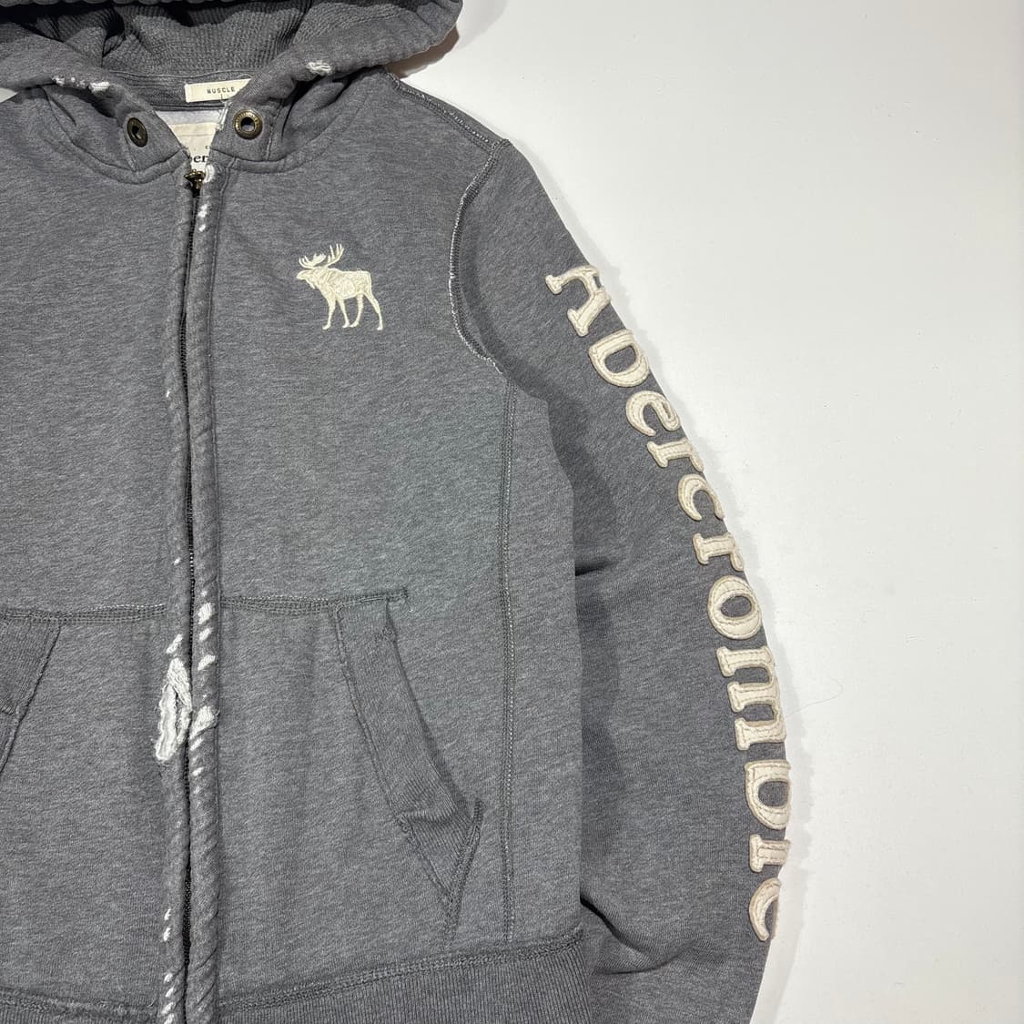 아베크롬비 그레이  데미지 후드집업 상품이미지4