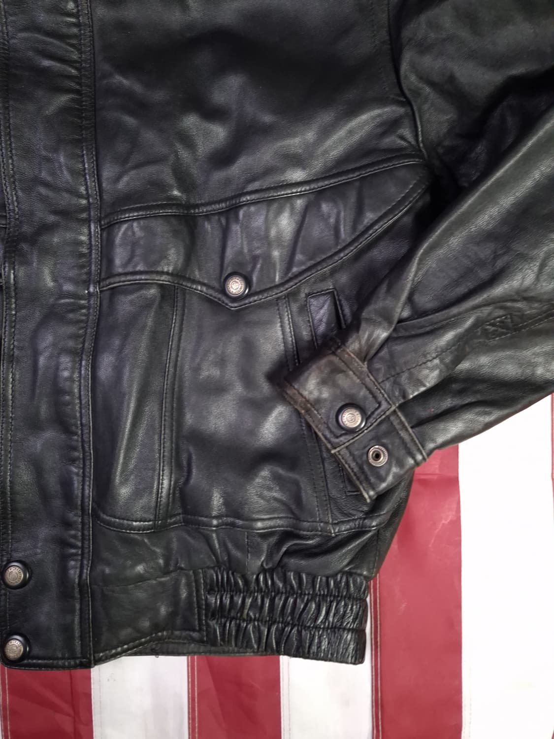 90's 국내산 리얼램스킨 봄버자켓 상품이미지6