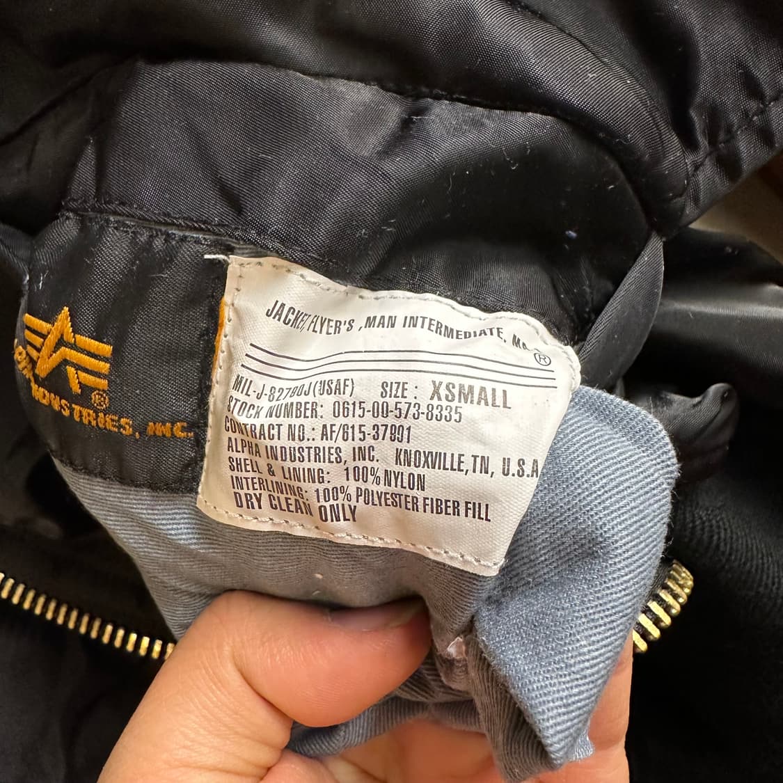 알파 USA MA-1 XS 95 사이즈 상품이미지7