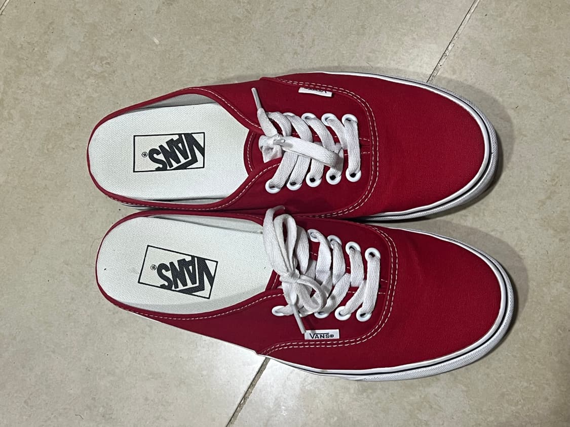 반스 어센틱 뮬 - 레이싱 레드:트루 화이트 상품이미지1