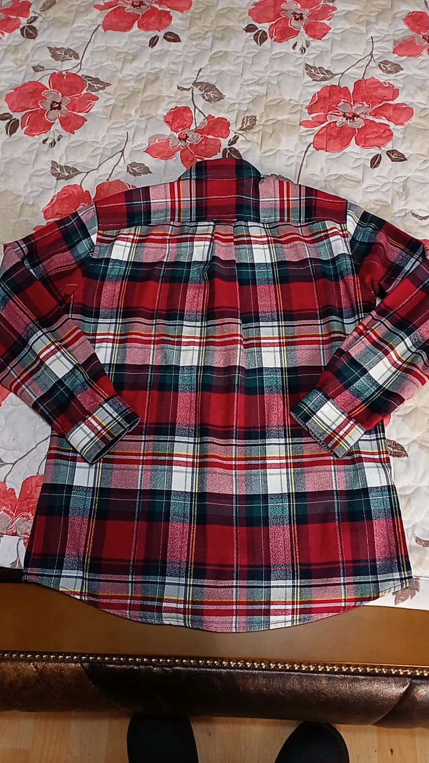 라코스테 모직체크남방 100 가슴59 기장79 상품이미지4