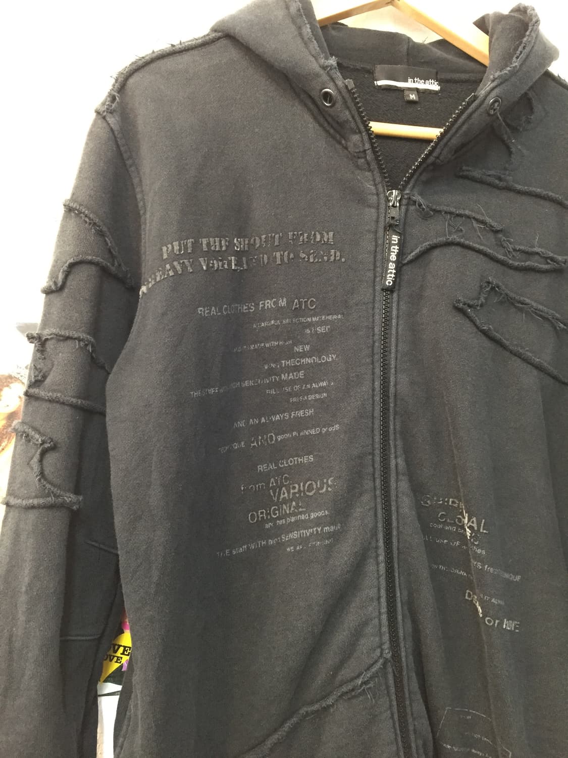 빈티지 디스트로이드 레터링 후드집업 상품이미지6