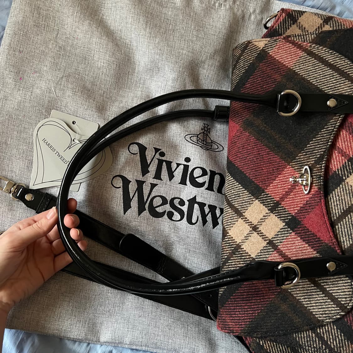 비비안웨스트우드 베티나 미디엄 해리스 트위드 핸드백 상품이미지9