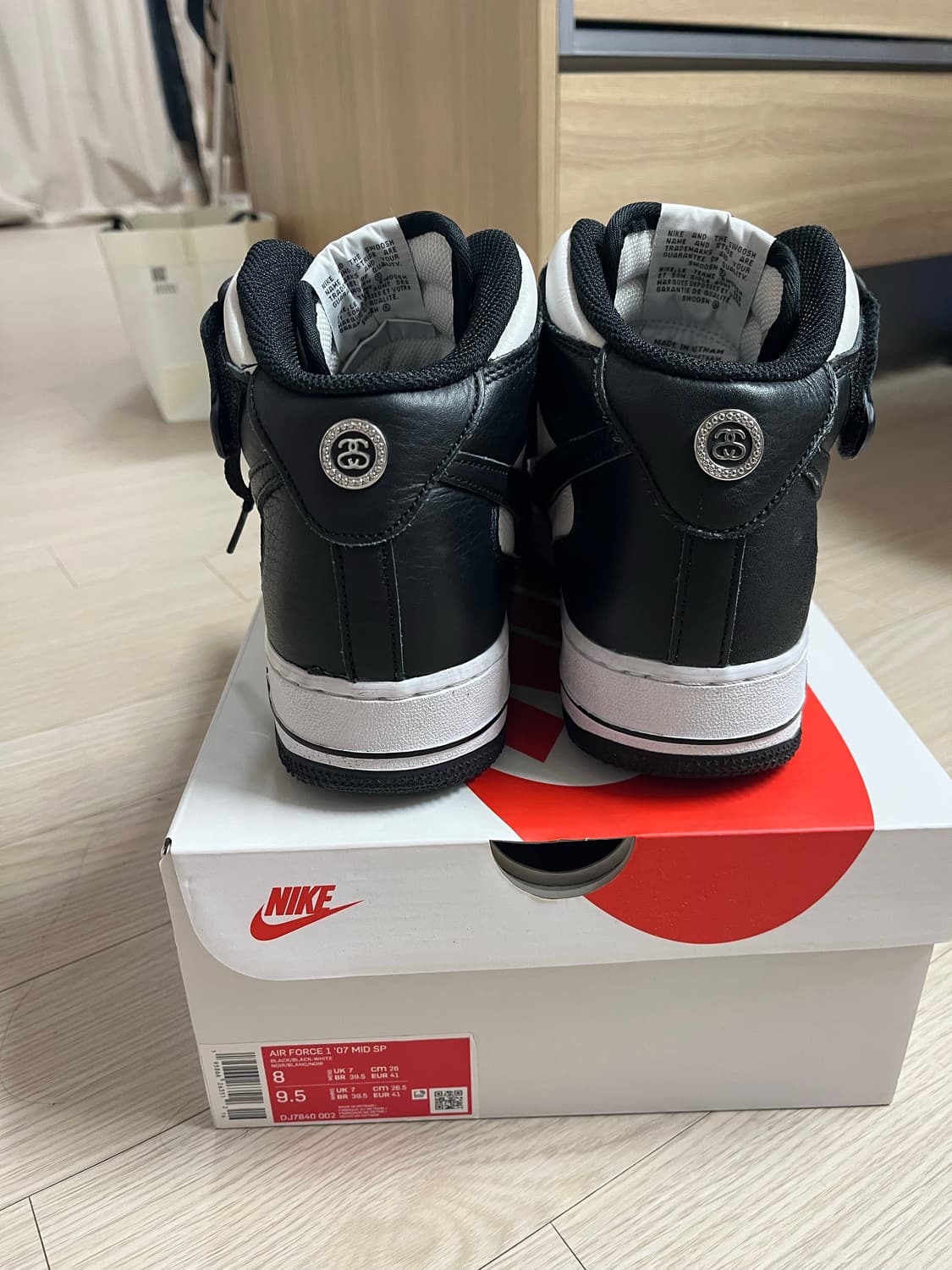 나이키 스투시 에어 포스 1 미드 SP 블랙 260mm 상품이미지5